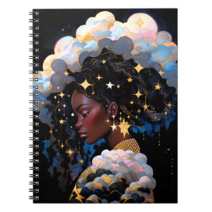 Cosmic Lady African American Fantasy Art Notizblock