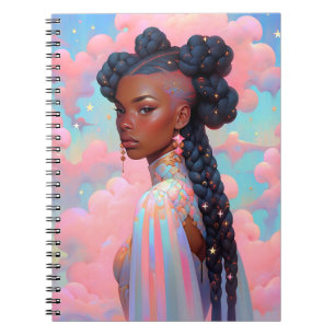 Cosmic Lady African American Fantasy Art Notizblock