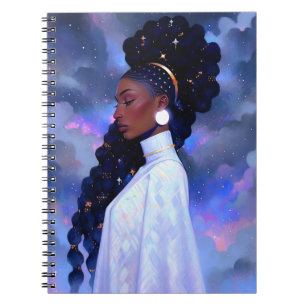 Cosmic Lady African American Fantasy Art Notizblock
