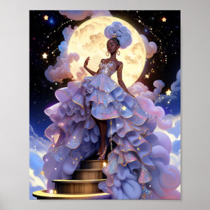 Cosmic Lady African American Fantasy Art Poster