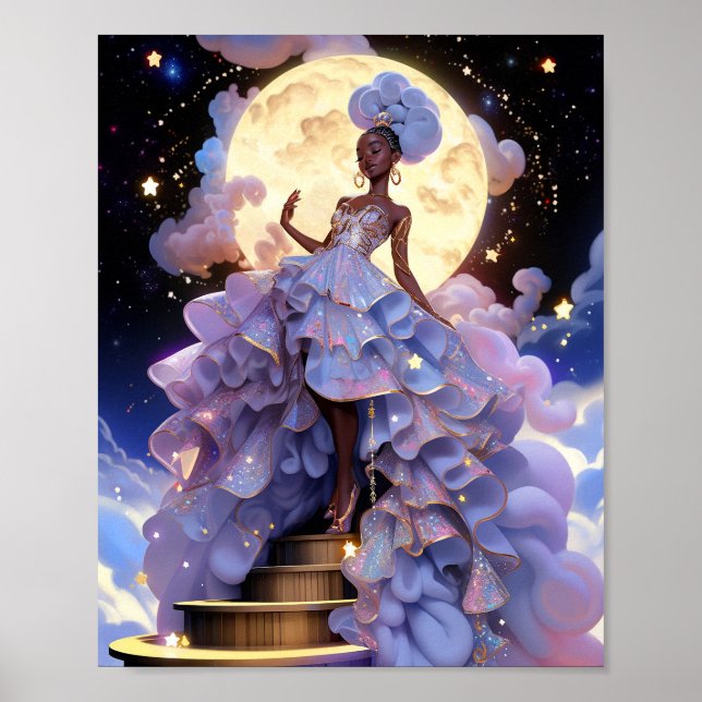 Cosmic Lady African American Fantasy Art Poster (Vorne)