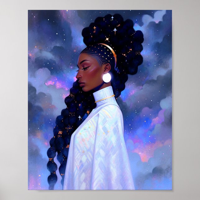 Cosmic Lady African American Fantasy Art Poster (Vorne)