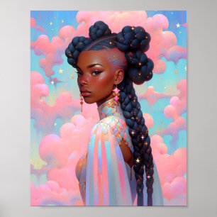 Cosmic Lady African American Fantasy Art Poster