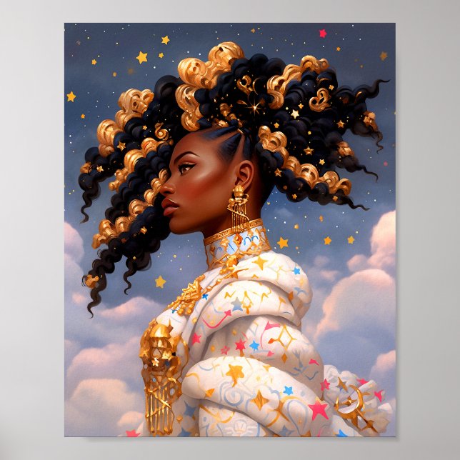 Cosmic Lady African American Fantasy Art Poster (Vorne)