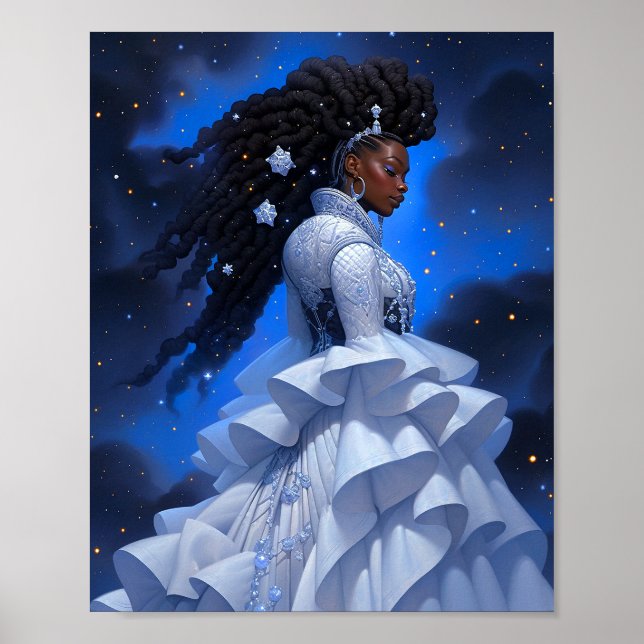 Cosmic Lady African American Fantasy Art Poster (Vorne)