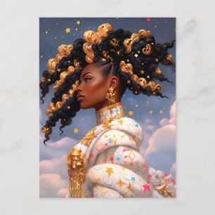 Cosmic Lady African American Fantasy Art Postkarte