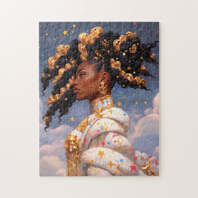 Cosmic Lady African American Fantasy Art Puzzle (Vertikal)