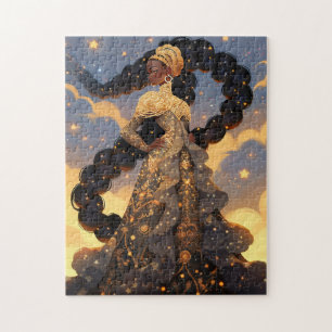 Cosmic Lady African American Fantasy Art Puzzle