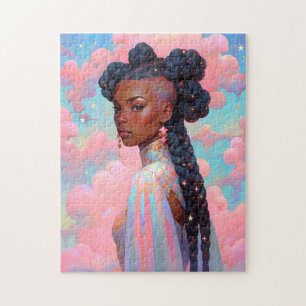 Cosmic Lady African American Fantasy Art Puzzle