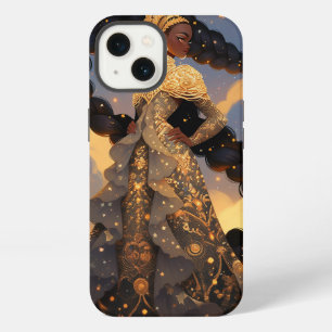 Cosmic Lady Afroamerikanische Fantasy-Kunst iPhone 13 Hülle
