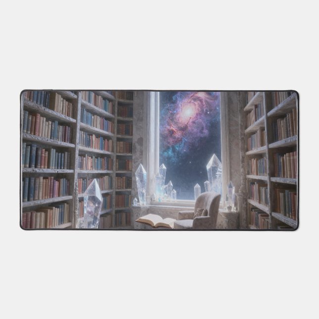 Cosmic Library Aesthetic Desk Mat - Dark Academia  Schreibtischunterlage (Vorderseite)