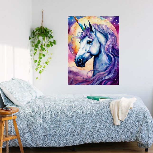 Cosmic Lila Unicorn Glossy Poster (Von Creator hochgeladen)