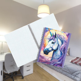 Cosmic Lila Unicorn Spiral Notebook Notizbuch