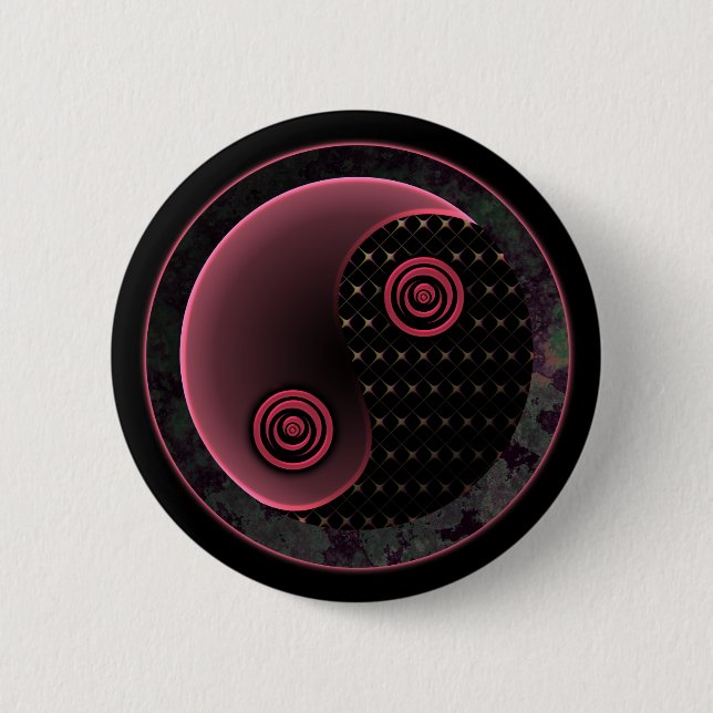 Cosmic Lila Yin Yang Button (Vorderseite)