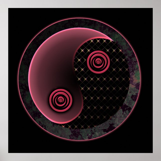 Cosmic Lila Yin Yang Poster (Vorne)