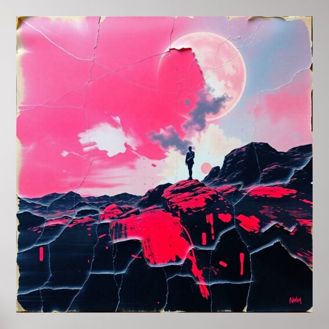 Cosmic Longe: Retro Pink Dream Poster (Vorne)