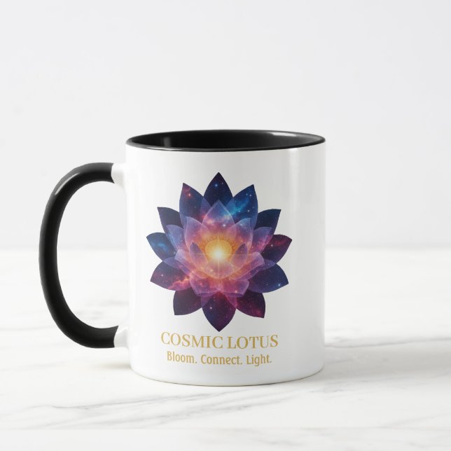 Cosmic Lotus Flower | Galaxy Bloom Energy Tasse (Links)