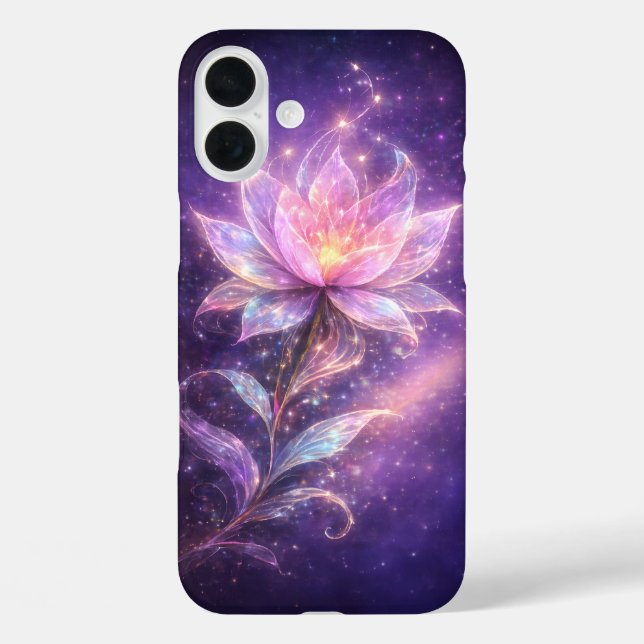 Cosmic Lotus Flower with Galaxy Glow Case-Mate iPhone Hülle (Rückseite)