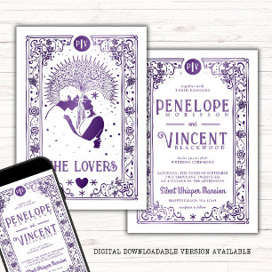 Cosmic Lovers Tarot-Hochzeit Einladung
