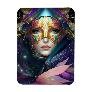 Cosmic Masked Goddess Queen Fantasy Art Magnet