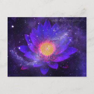 Cosmic Midnight Water Lily Postkarte