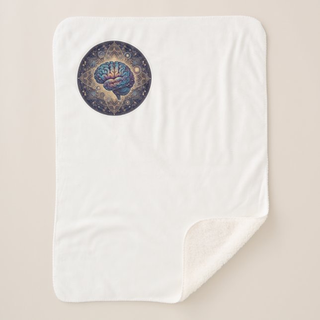 Cosmic Mind Mandala – Abstract Brain Art Sherpadecke (Vorderseite)