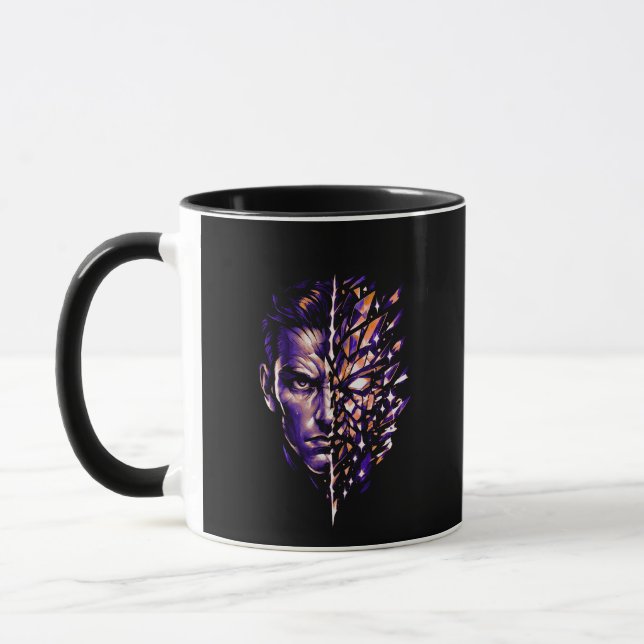 Cosmic Mind Pressure | Futuristic Overthinking Art Tasse (Links)