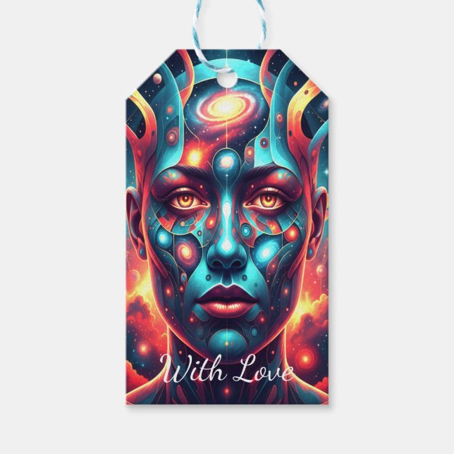 Cosmic+Mosaic+Face Geschenkanhänger (Vorderseite)