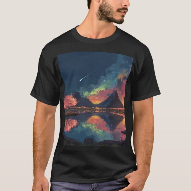 "Cosmic Mountain Reflection T - Shirt (Vorderseite)