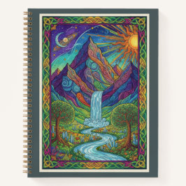 Cosmic Mountain Waterfall Zentangle Nature Journal Notizbuch
