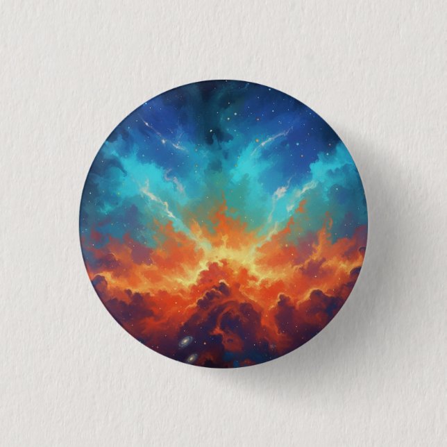 Cosmic Nebula Abstract Galaxy Space Art Button (Vorderseite)