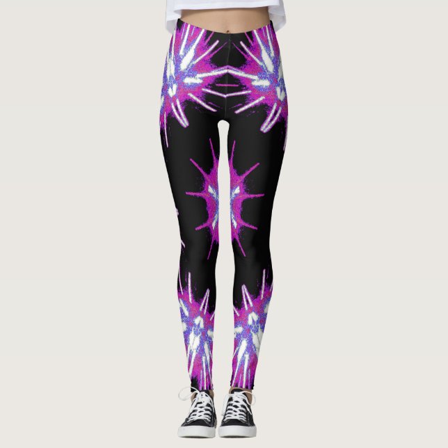 Cosmic Neon Starburst Leggings (Vorderseite)