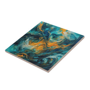 Cosmic Ocean Square - Abstrakte Farben Fliese