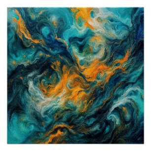Cosmic Ocean Square - Abstrakte Farben Poster