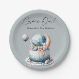 Cosmic One! Celestial 1st Boy Birthday Pappteller