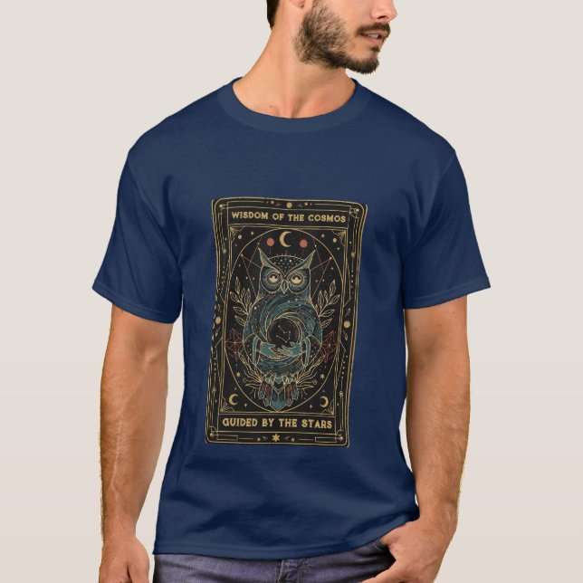 Cosmic Oracle Owl • Mystical Celestial  T-Shirt (Vorderseite)