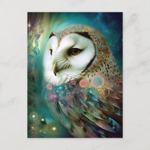 Cosmic Owl Fantasy Art Postkarte