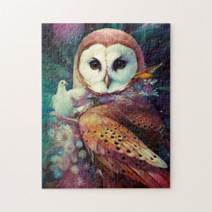 Cosmic Owl Fantasy Art Puzzle
