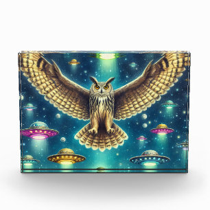 Cosmic Owl Nightscape - Ufos im Himmel Fotoblock