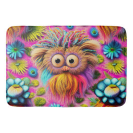 Cosmic Owl Trippy Hippie Psychedelic Original Badematte
