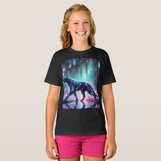 Cosmic Panther Crystal Höhle T-Shirt T - Shirt Des (Vorne ganz)