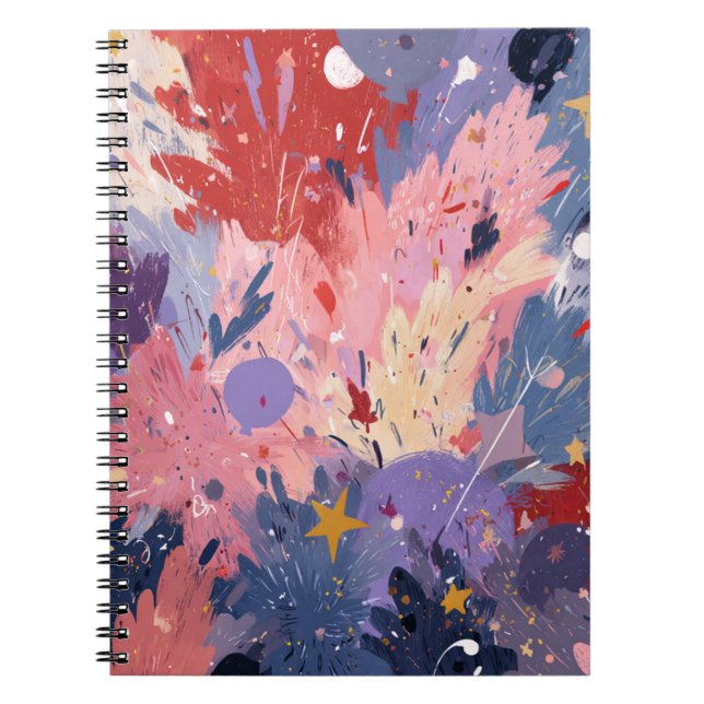 Cosmic Party Abstract Explosion Notizblock (Vorderseite)