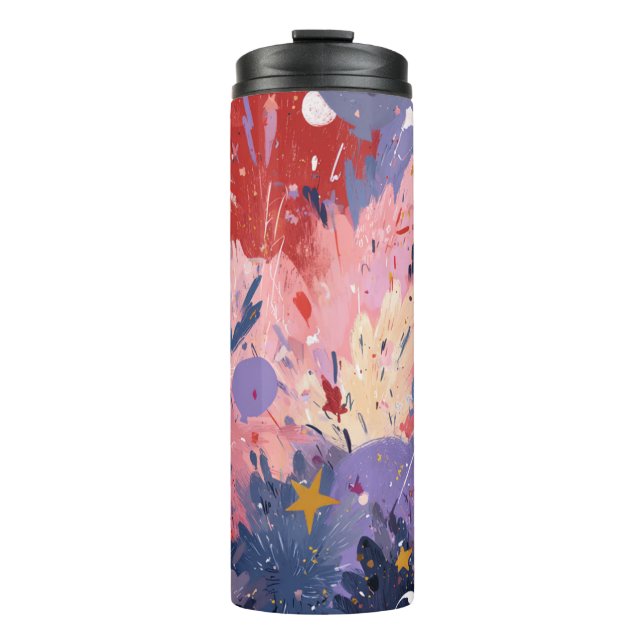 Cosmic Party Abstract Explosion Thermosbecher (Vorderseite)