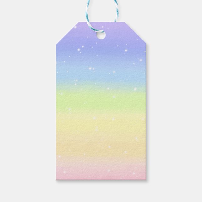 Cosmic Pastel Rainbow Geschenkanhänger (Vorderseite)
