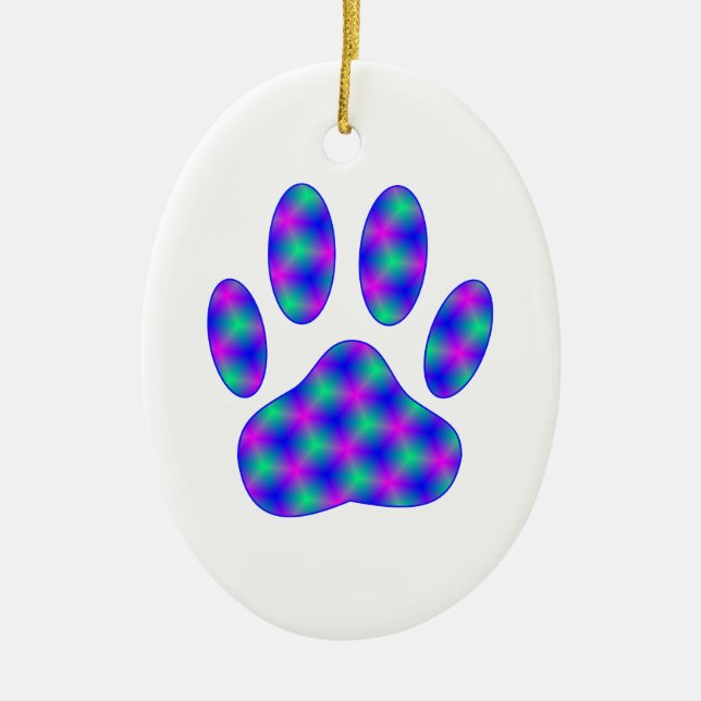 Cosmic Paw Print Keramik Ornament (Vorne)