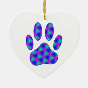 Cosmic Paw Print Keramikornament