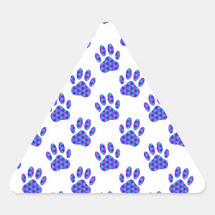 Cosmic Paw Print Pattern Dreieckiger Aufkleber