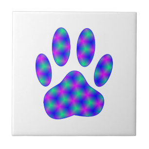 Cosmic Paw Print Pattern Fliese