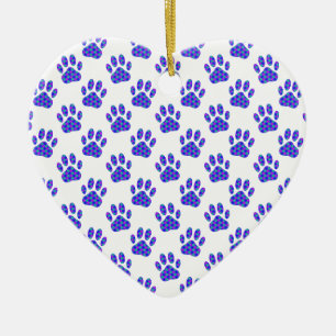 Cosmic Paw Print Pattern Keramikornament