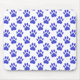 Cosmic Paw Print Pattern Mousepad